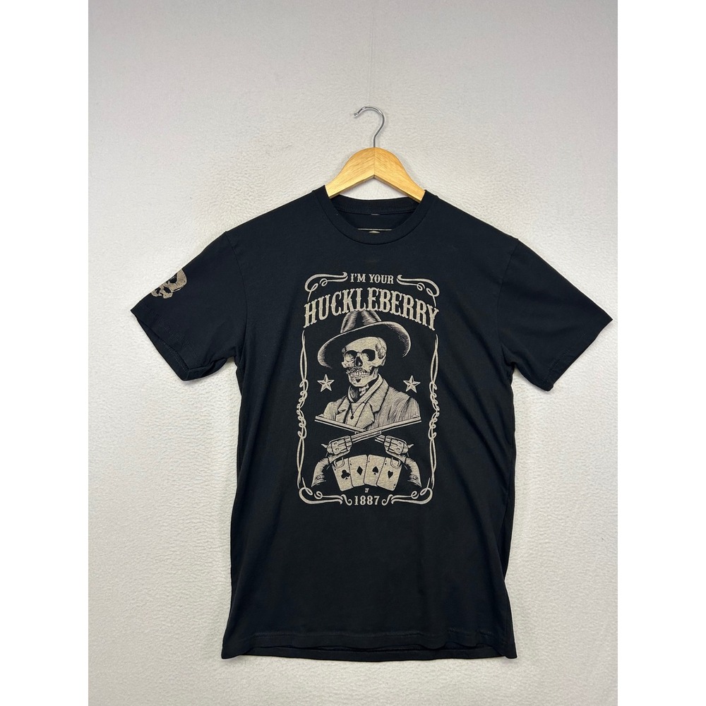 Western Tactical Zero Foxtrot Mens Small Black Im Your Huckleberry Skull Tee